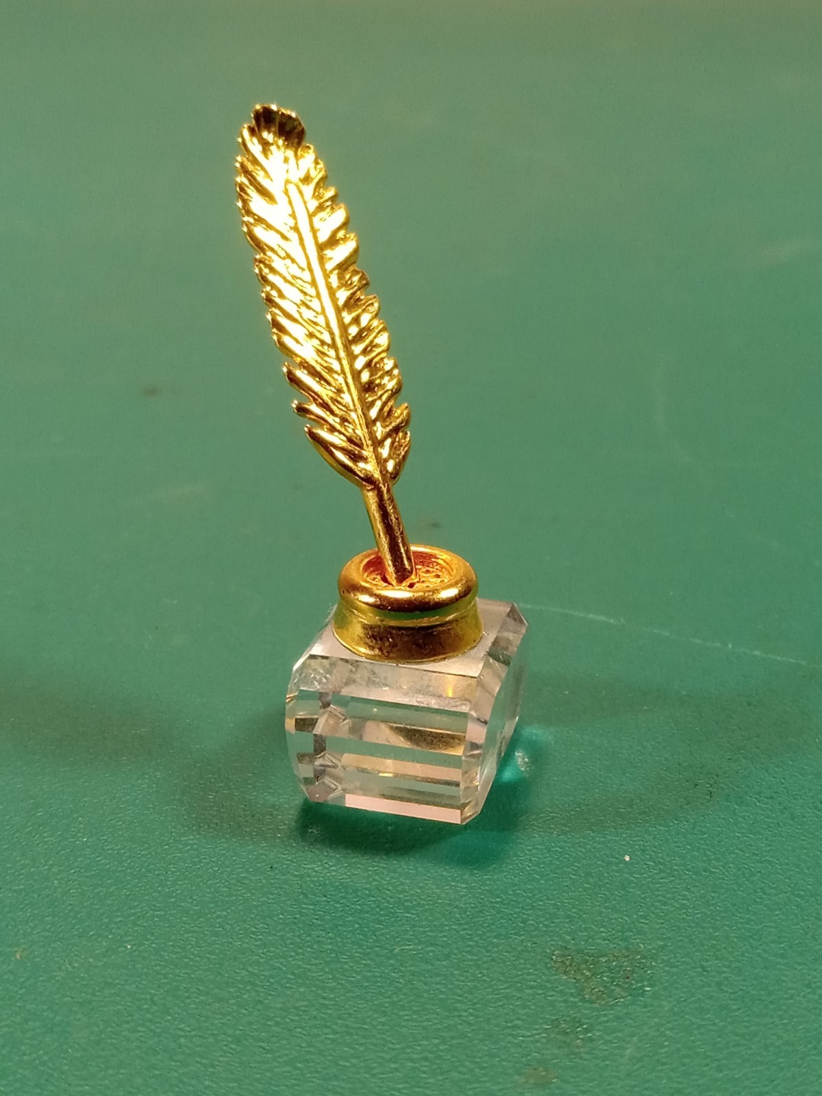 Swarovski Inkwell with Quill 1 1/2in x 1/2in x 3/8in Crystal