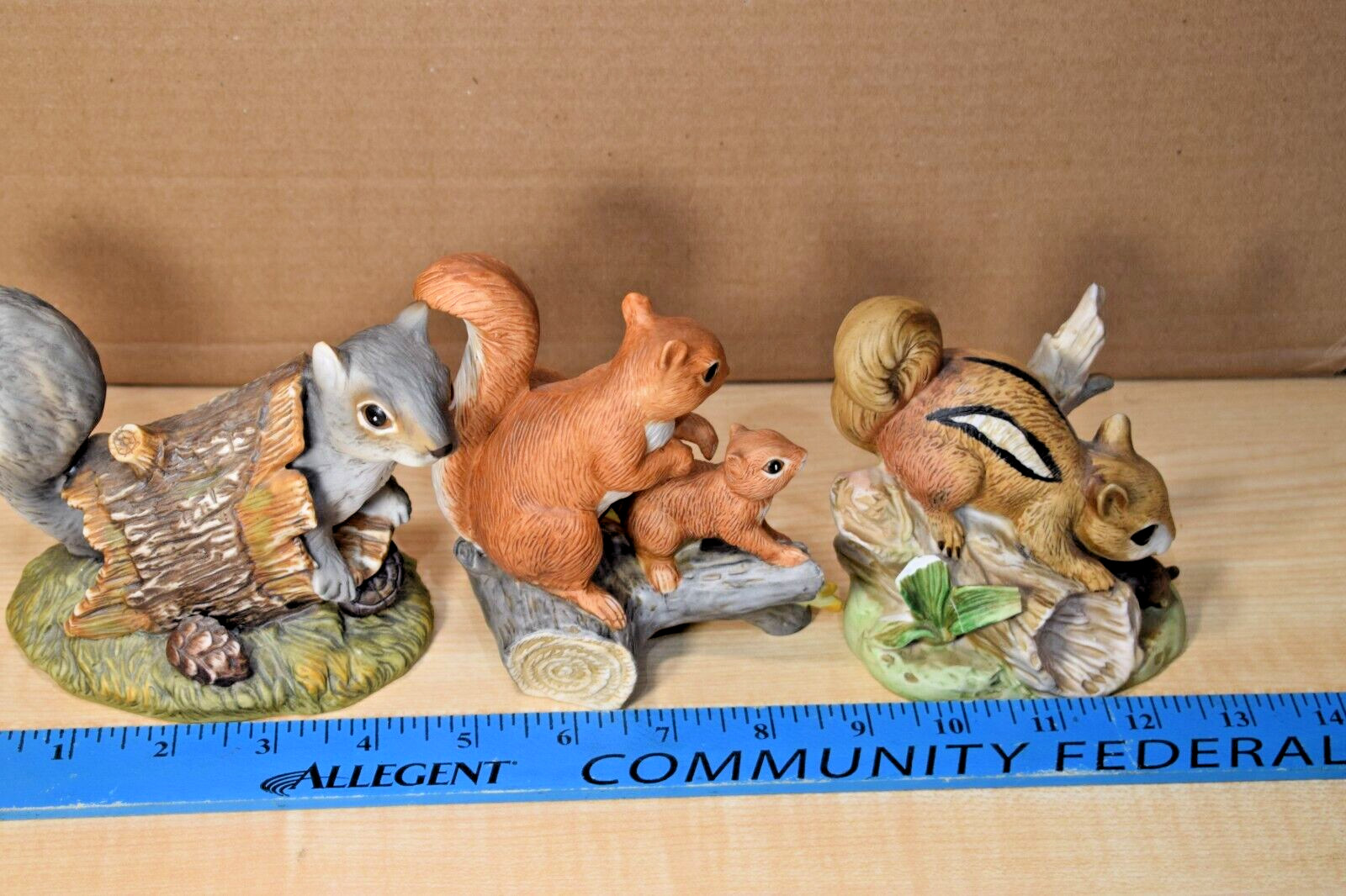 Homco Masterpiece Ceramic Squirrel/chipmunk Figurines – Lot of 3