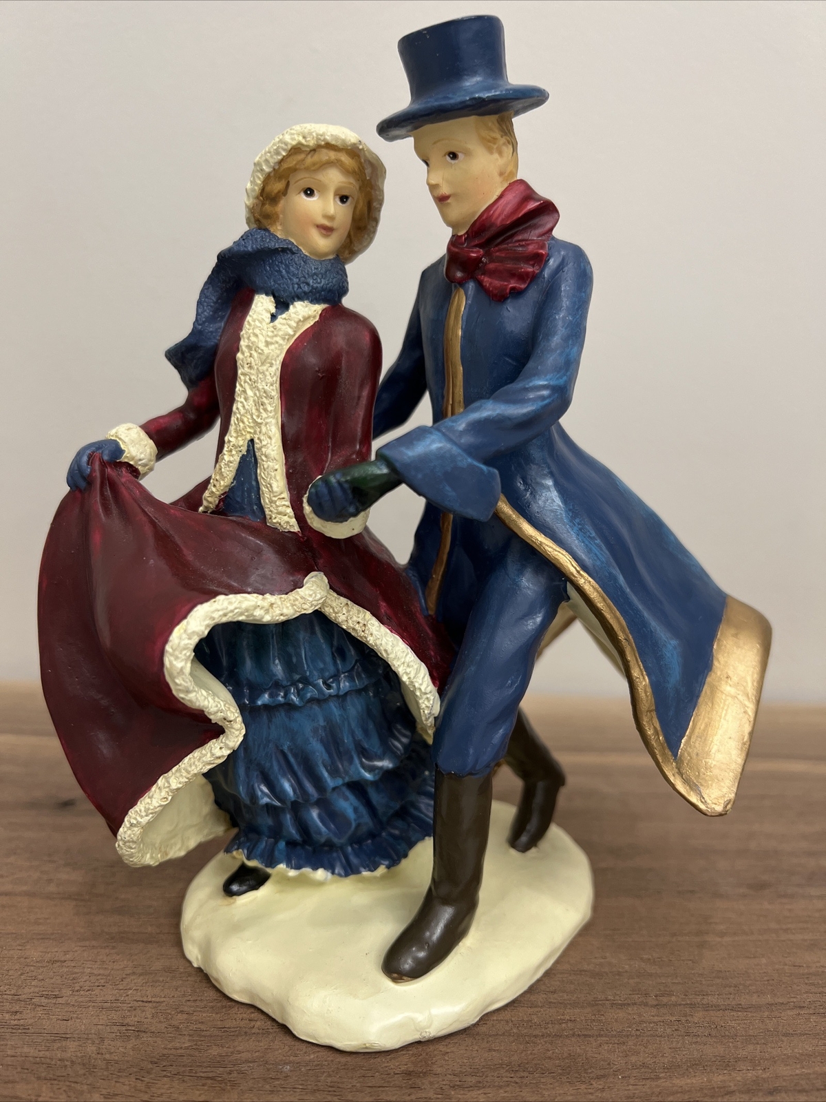 Vintage Victorian Couple Holiday Figurine 7 inches tall