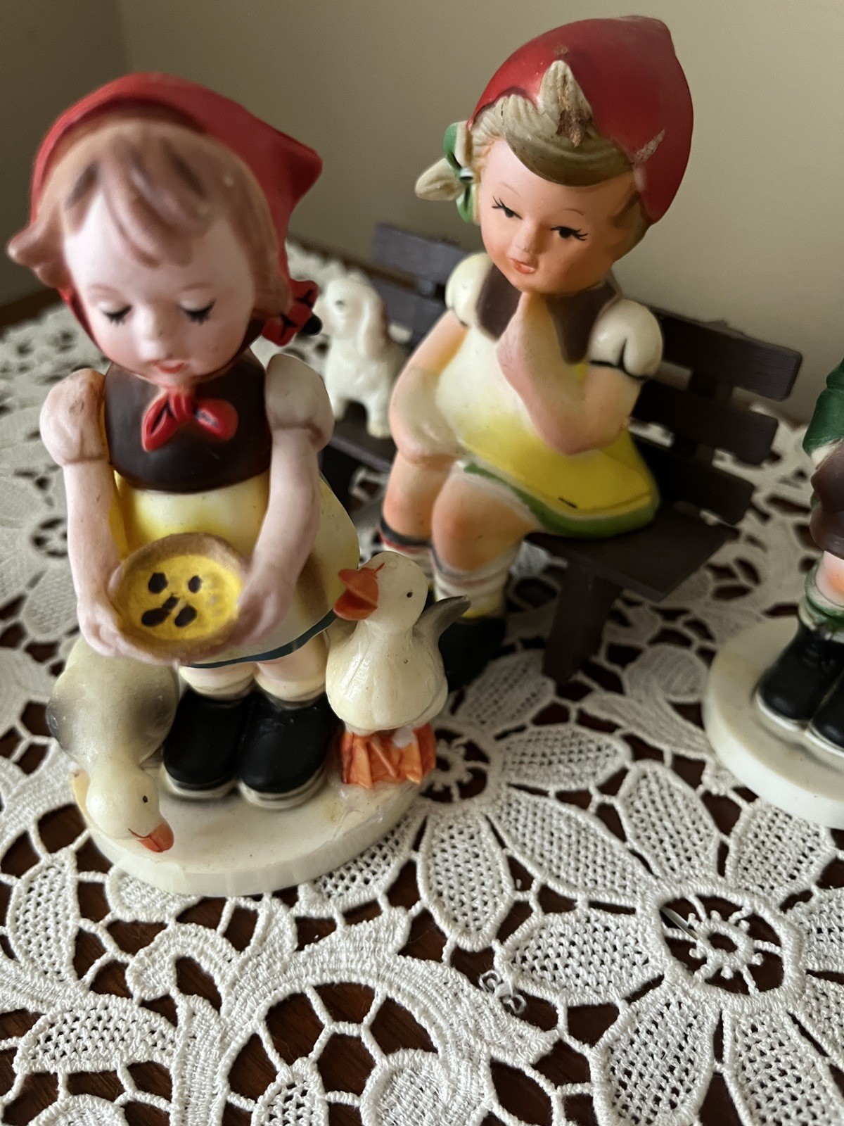 Vintage Hummel Like Figures Hard Plastic German Boy And GIRL Hong Kong