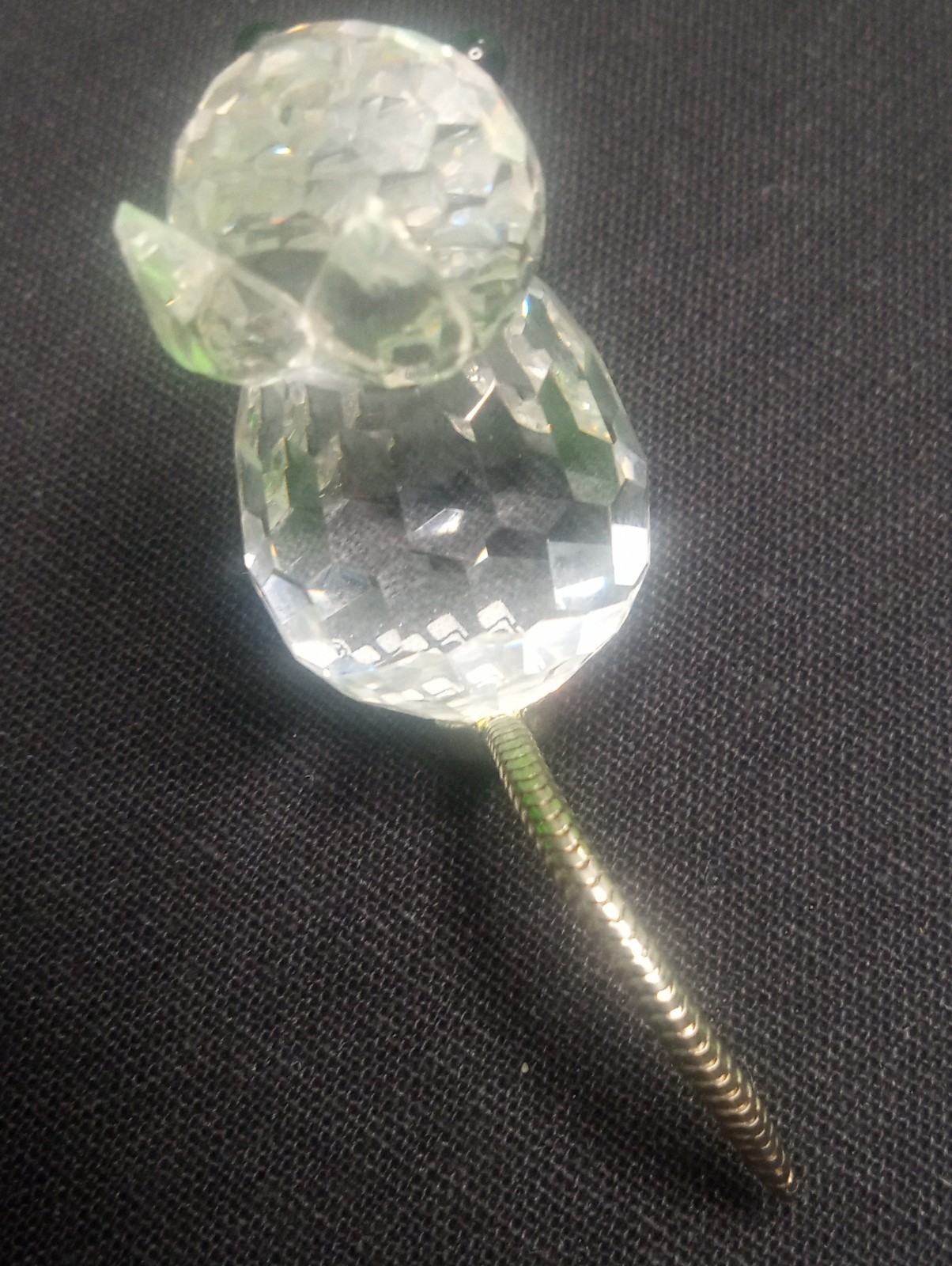 Swarovski Crystal Retired Miniature Cat Figurine with Metal Flexible Tail