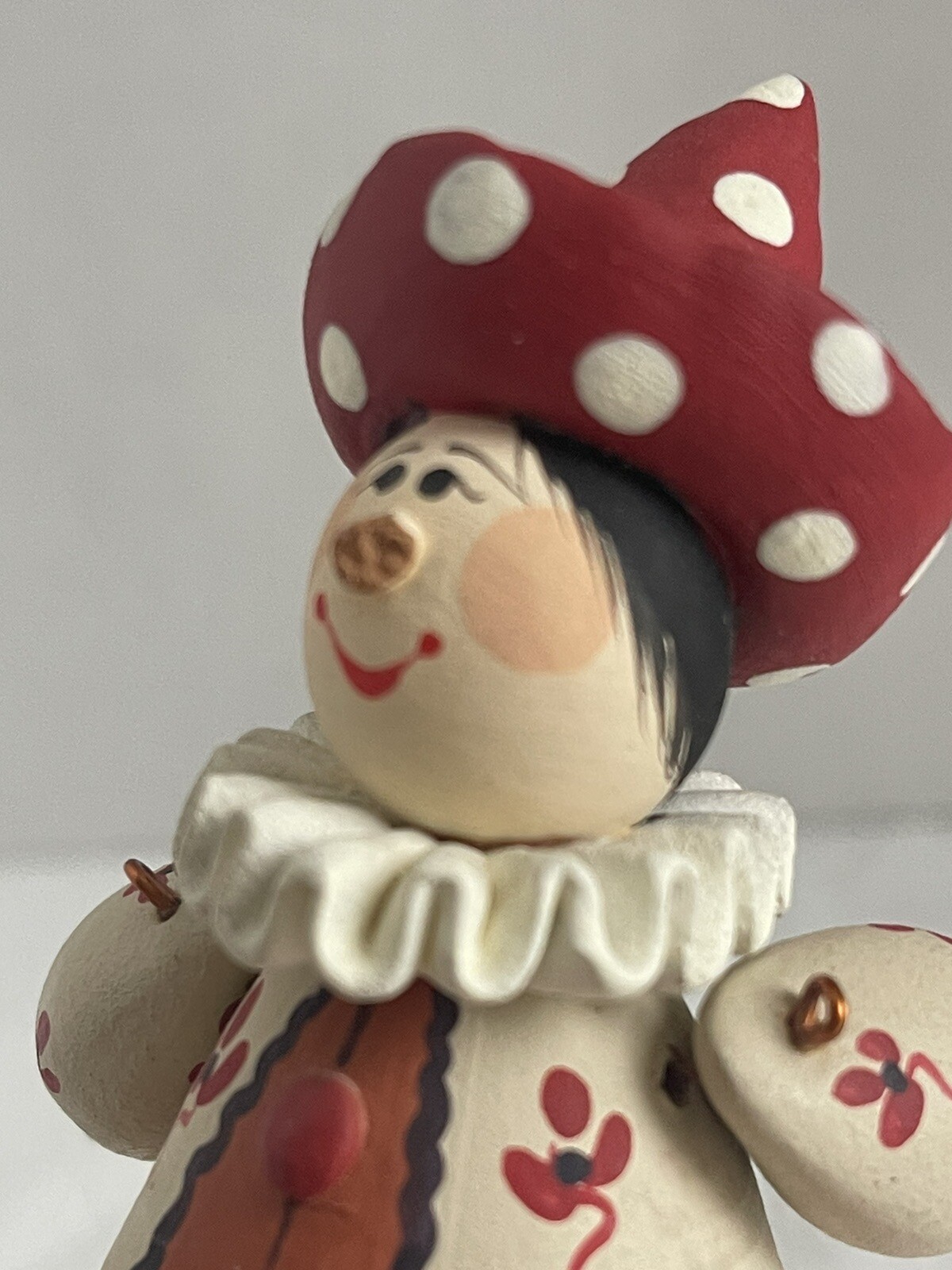 Giovanni Arnoni Hand Painted Articulated Clay Figurine Court Clown 5” As Is Vtg