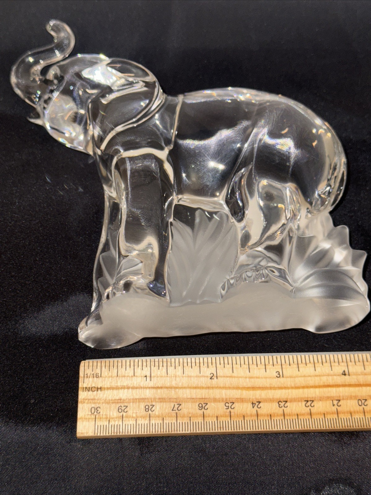 Lenox 1994 Crystal Elephant with Trunk Raised. Perfect Condition.