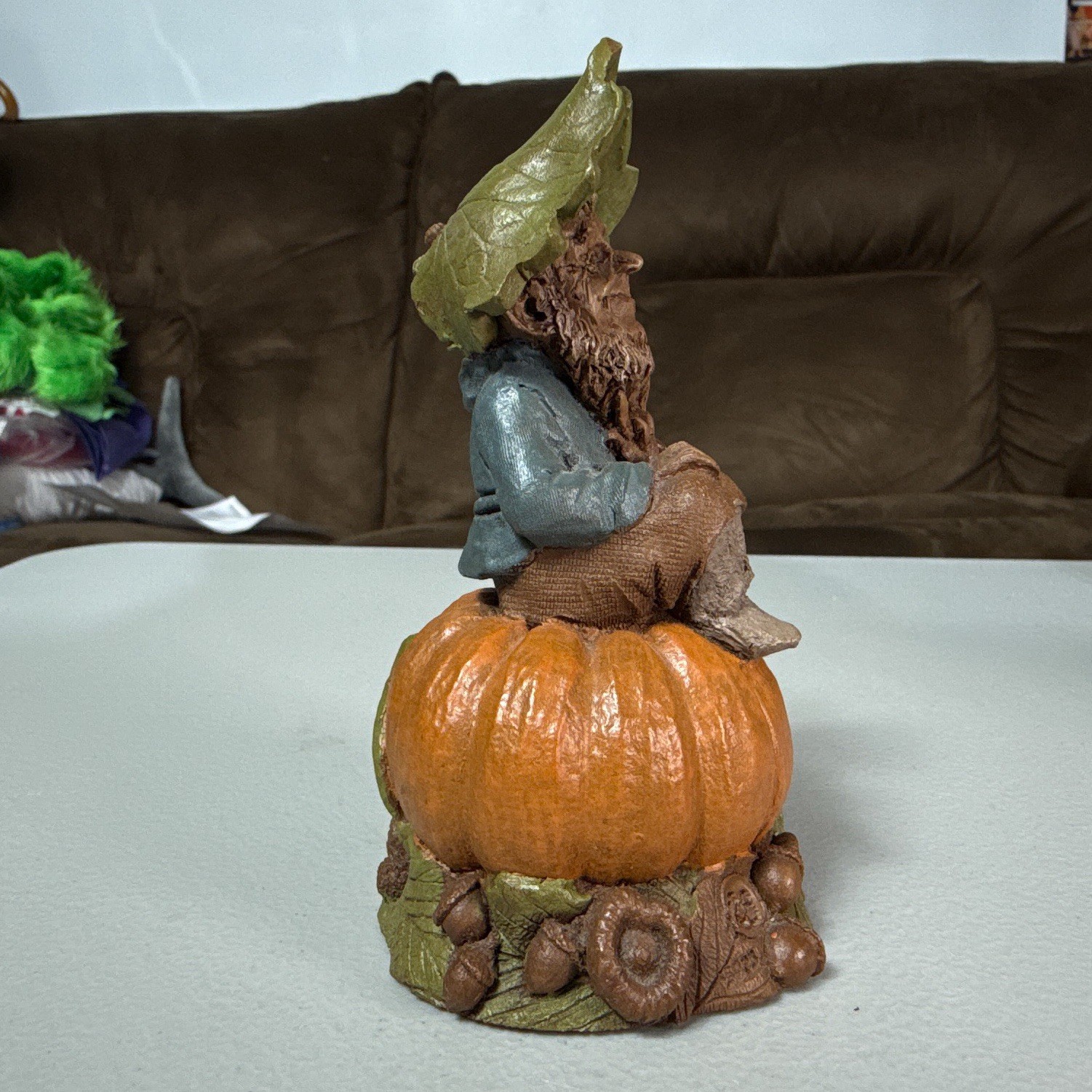 Tom Clark “Hopkins” Halloween Gnome using Sign Language On Pumpkin I Love You