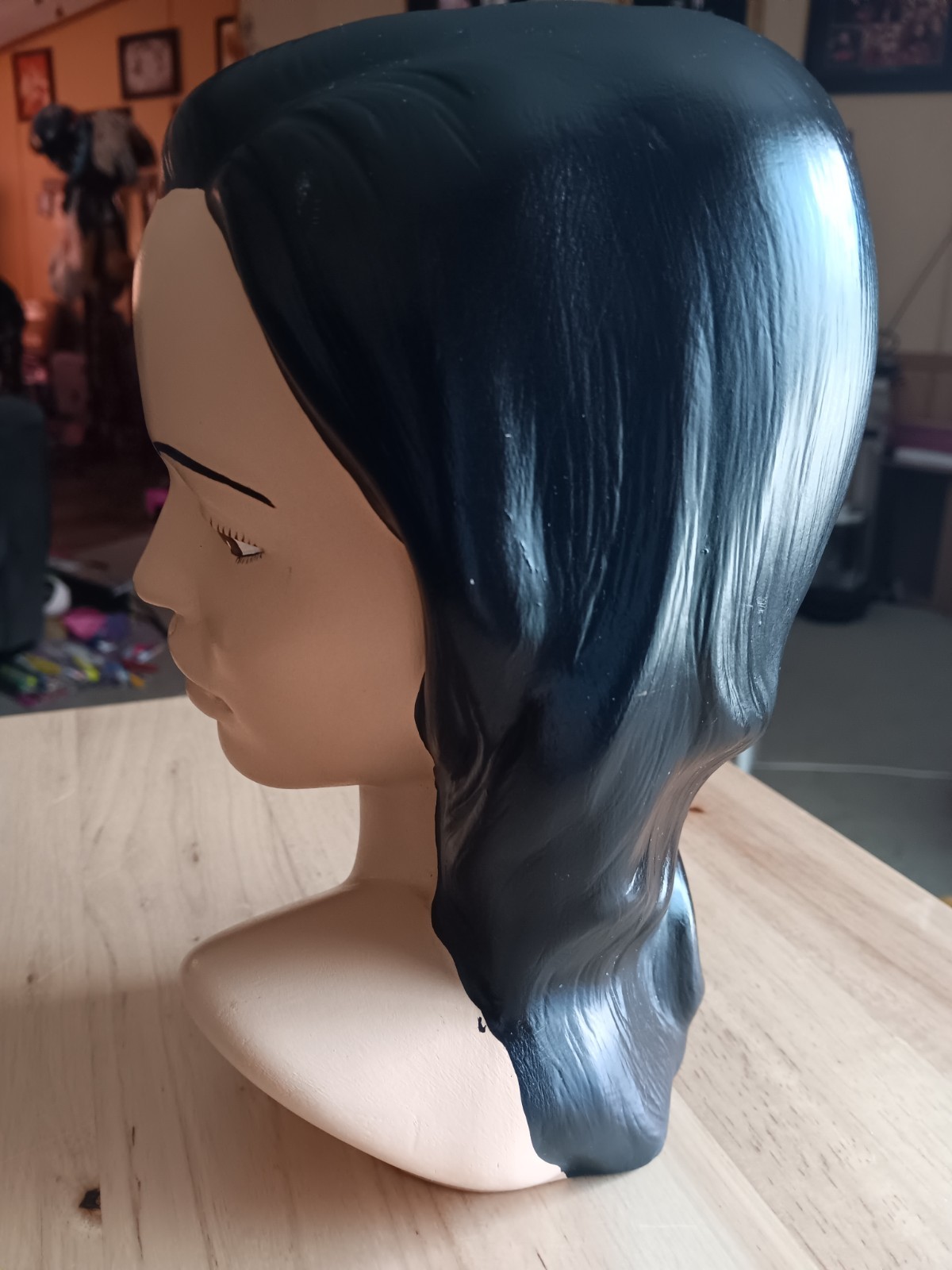 Vintage Chalkware Hawaiian Girl Bust Good Condition See Photos