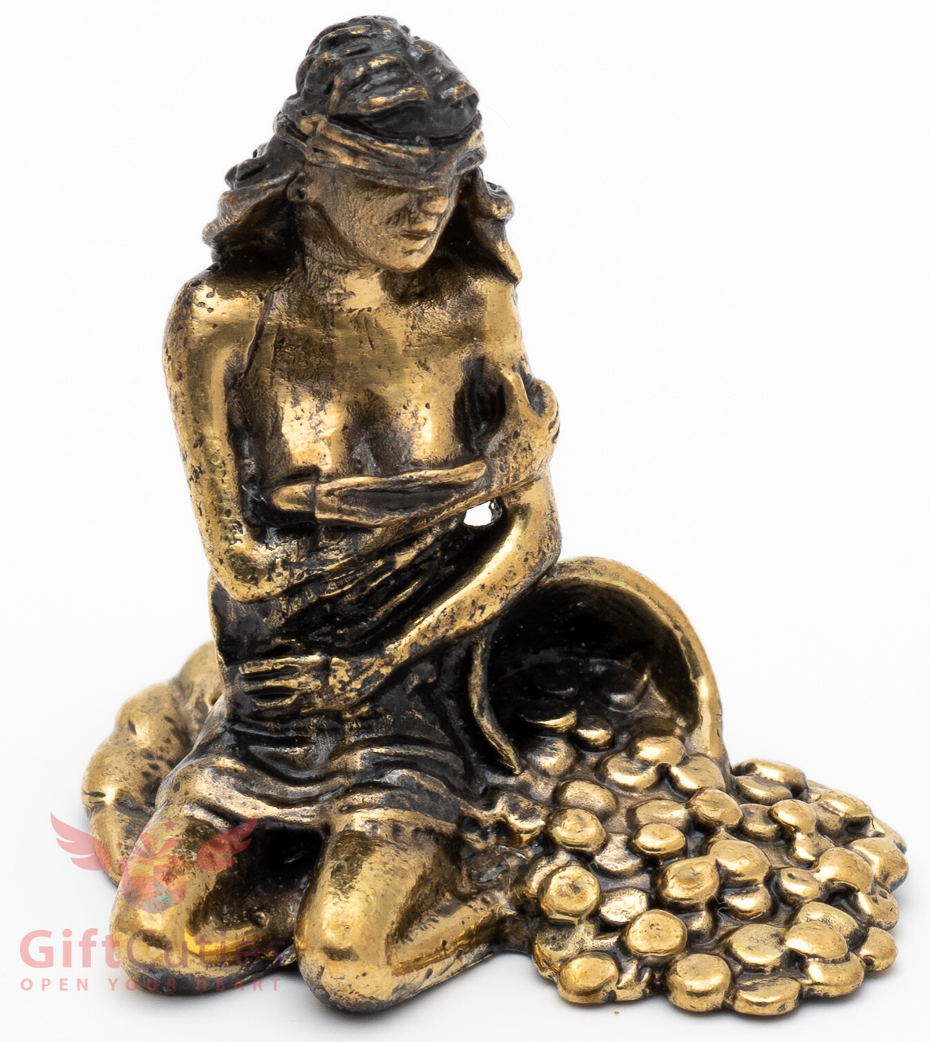 Solid Brass Figurine of Goddess Fortuna the goddess of fortune & luck IronWork