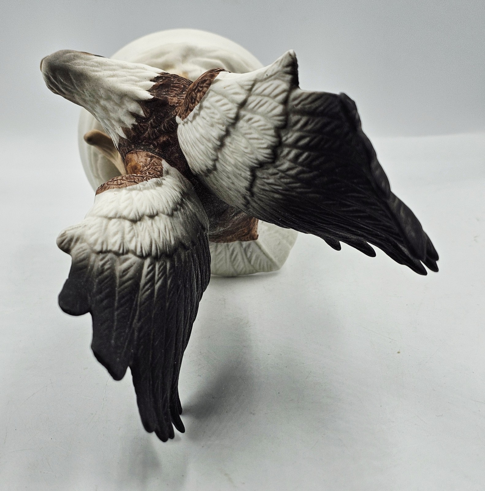 Bald Eagle Porcelain Figurine Matte Labeled Meico Hand Painted Taiwan 7.25″H