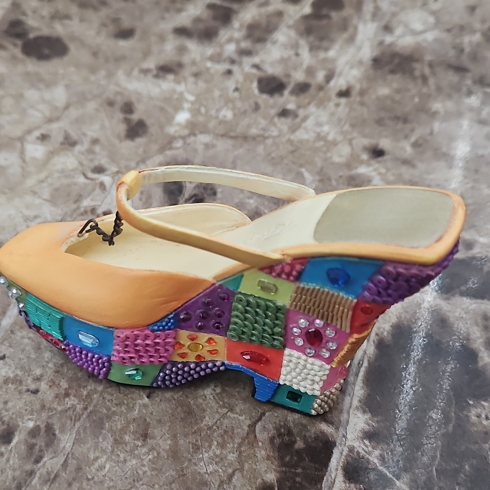 Just the Right Shoe by Raine Checkered Past Mini Resin Shoe 25349 2002 Boxed