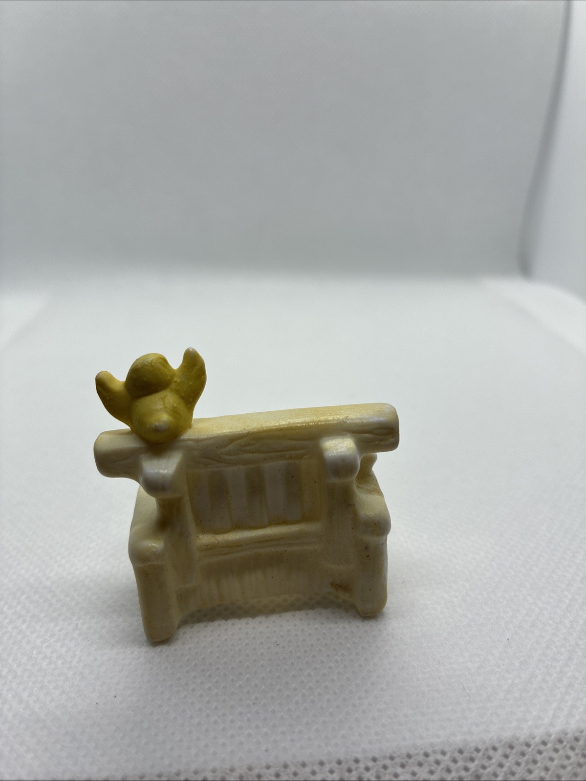 Vintage Easter Bunny Bench Figurine Sleeping Rabbit Chick Resin Mini Decor