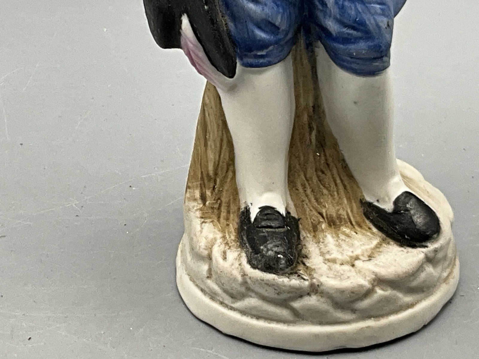Vintage Blue Boy Figurine Hairline crack in Wrist see photos