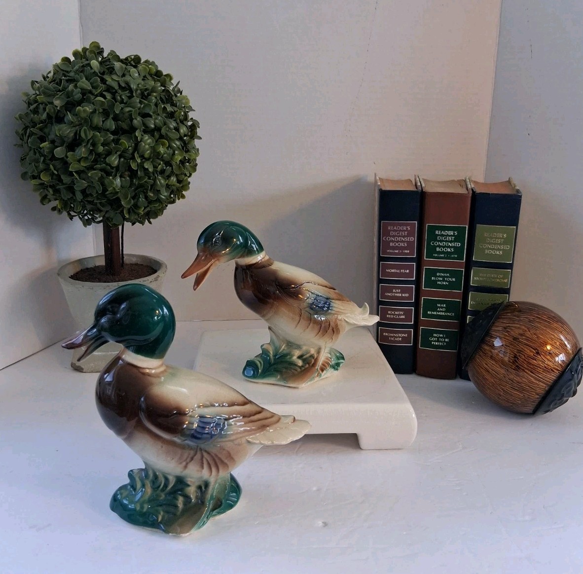 Vintage 1940’s/1950’s Royal Copely Porcelain Mallard Figures; Hand-painted; EUC