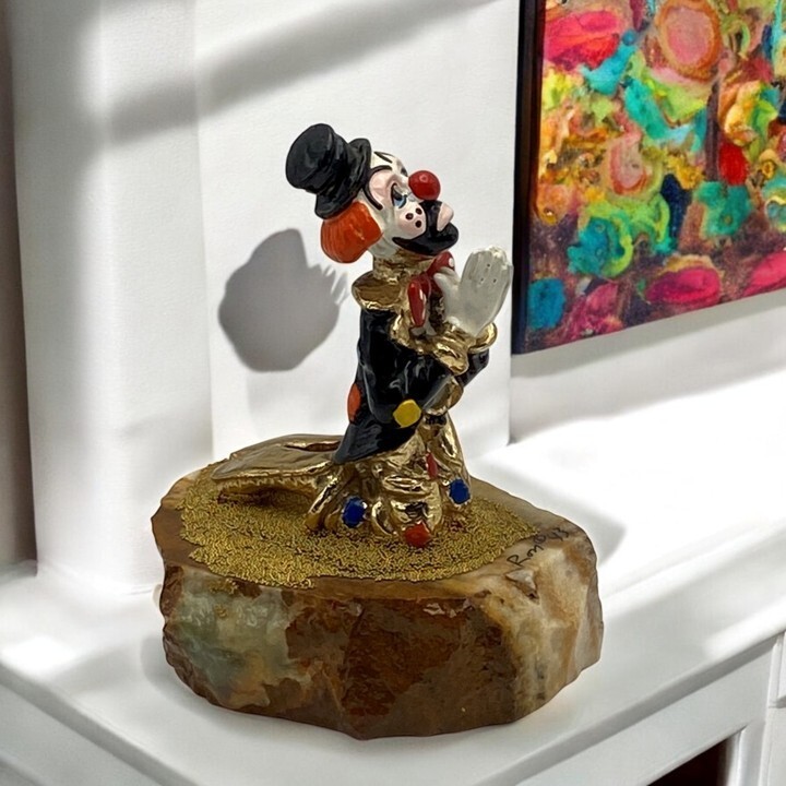 1983 Ron Lee Praying Clown “Hobo Joe” Sculpture 24K Signed Circus Retro Vintage