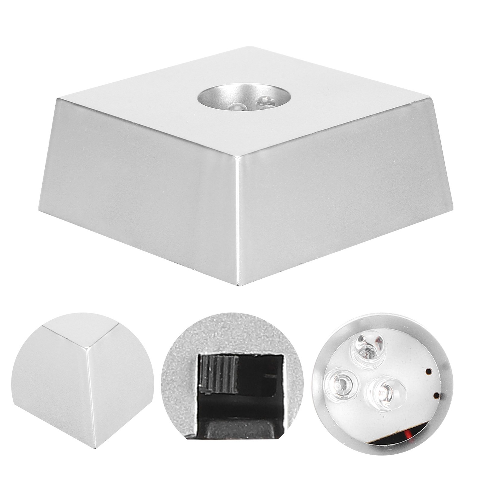 1 Small Trapezoidal LED Light Base Colorful Display Stand For Crystals