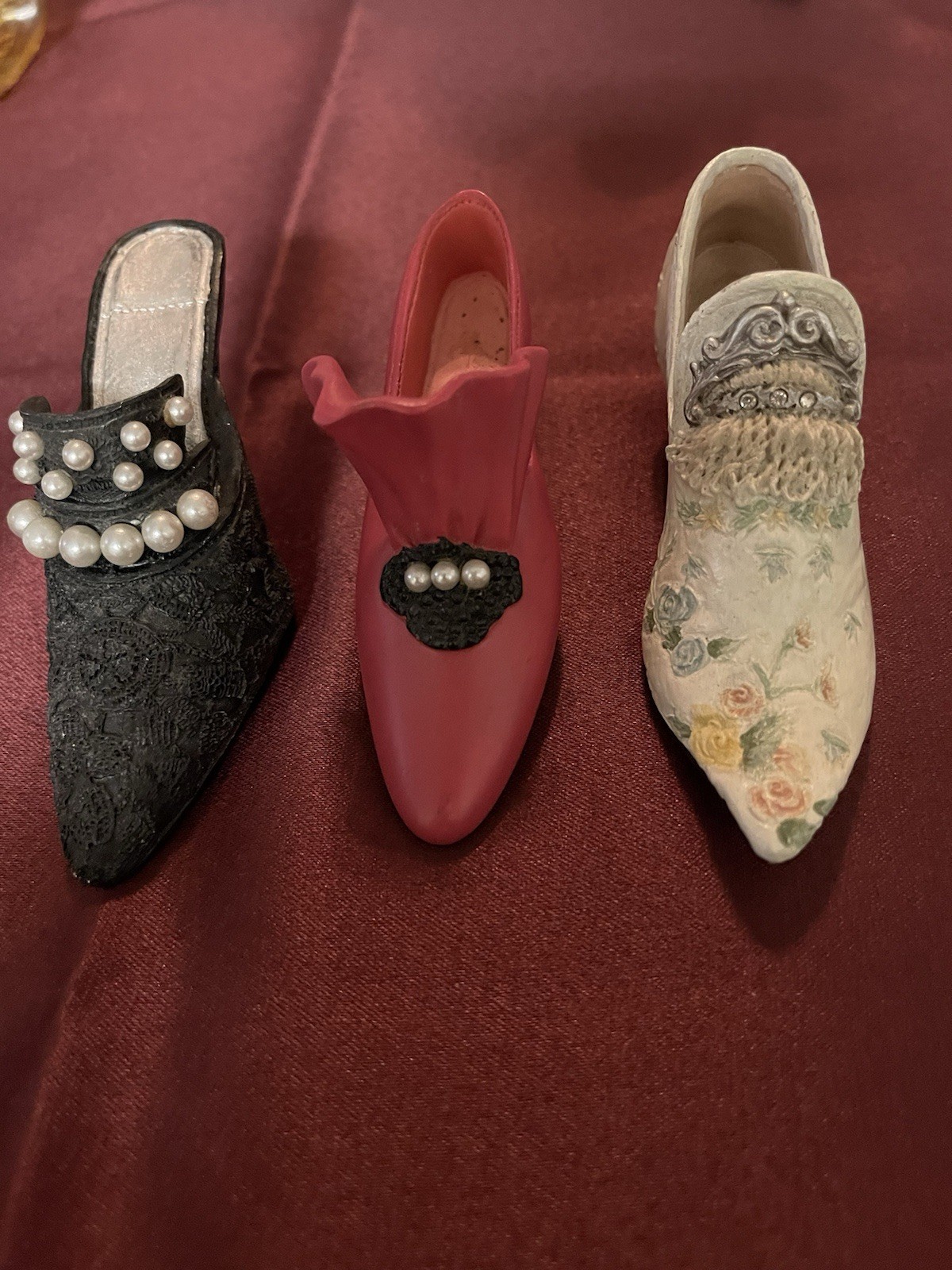 Vintage Shoe Figurines Lot Of 3
