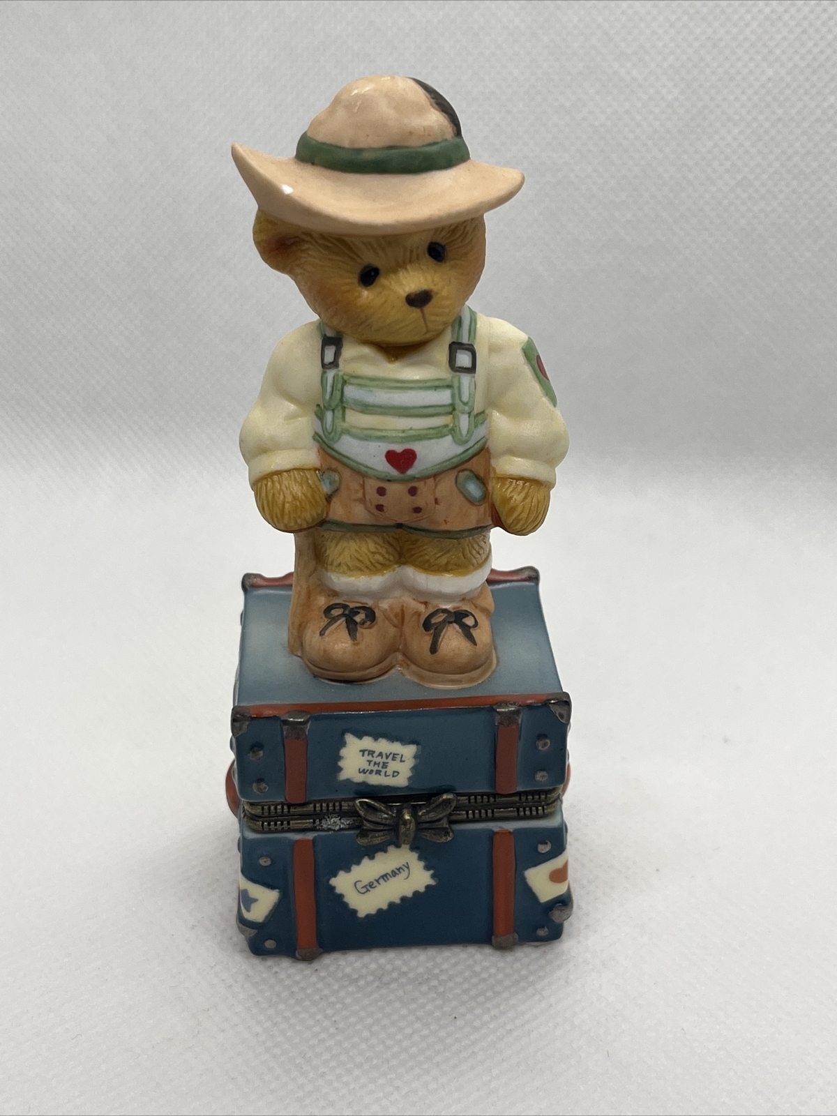 Porcelain Hinged Box – Enesco #441082 Cherished Teddies “Germany” 1998 P Hillman