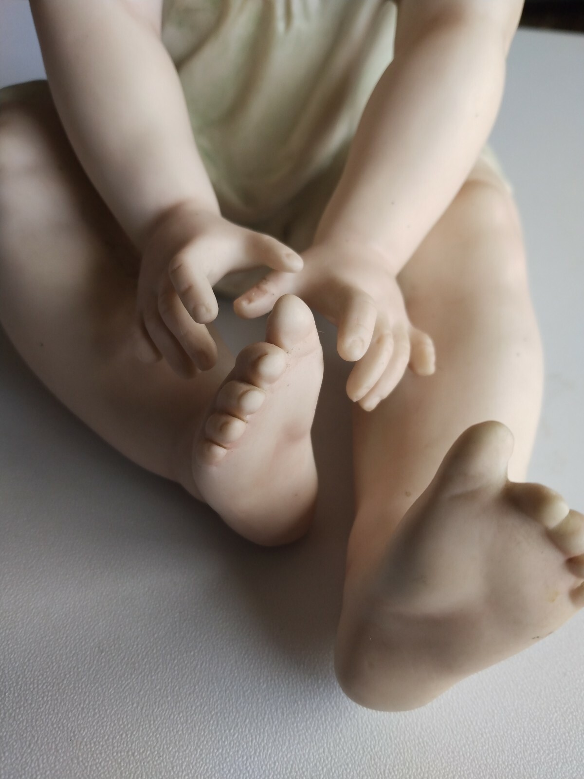 Collectable German Gebruder Huebach Bisque Piano Baby Figurine
