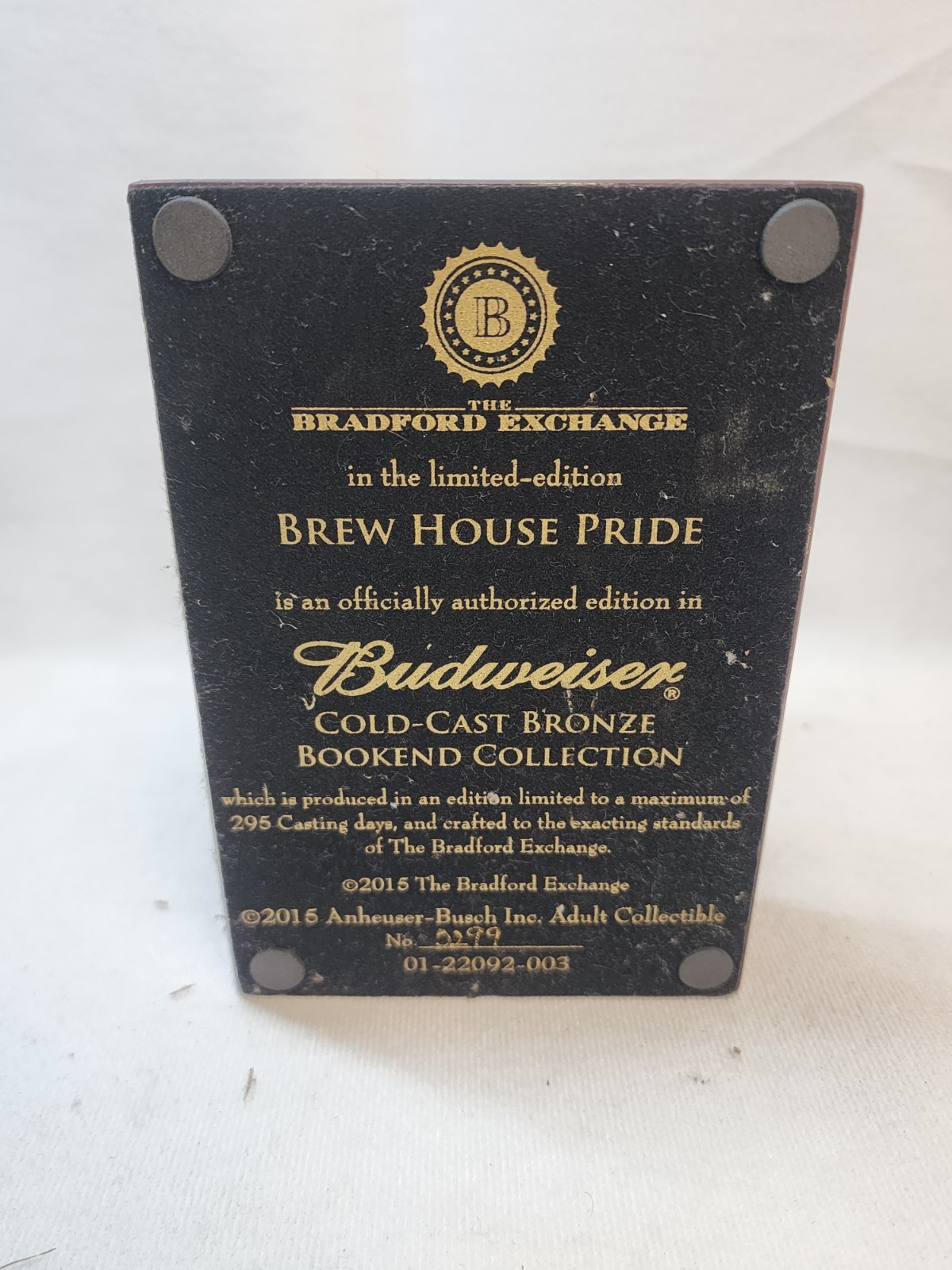 Budweiser Cold Cast Bronze Bookend Collection- 2015 Bradford Exchange