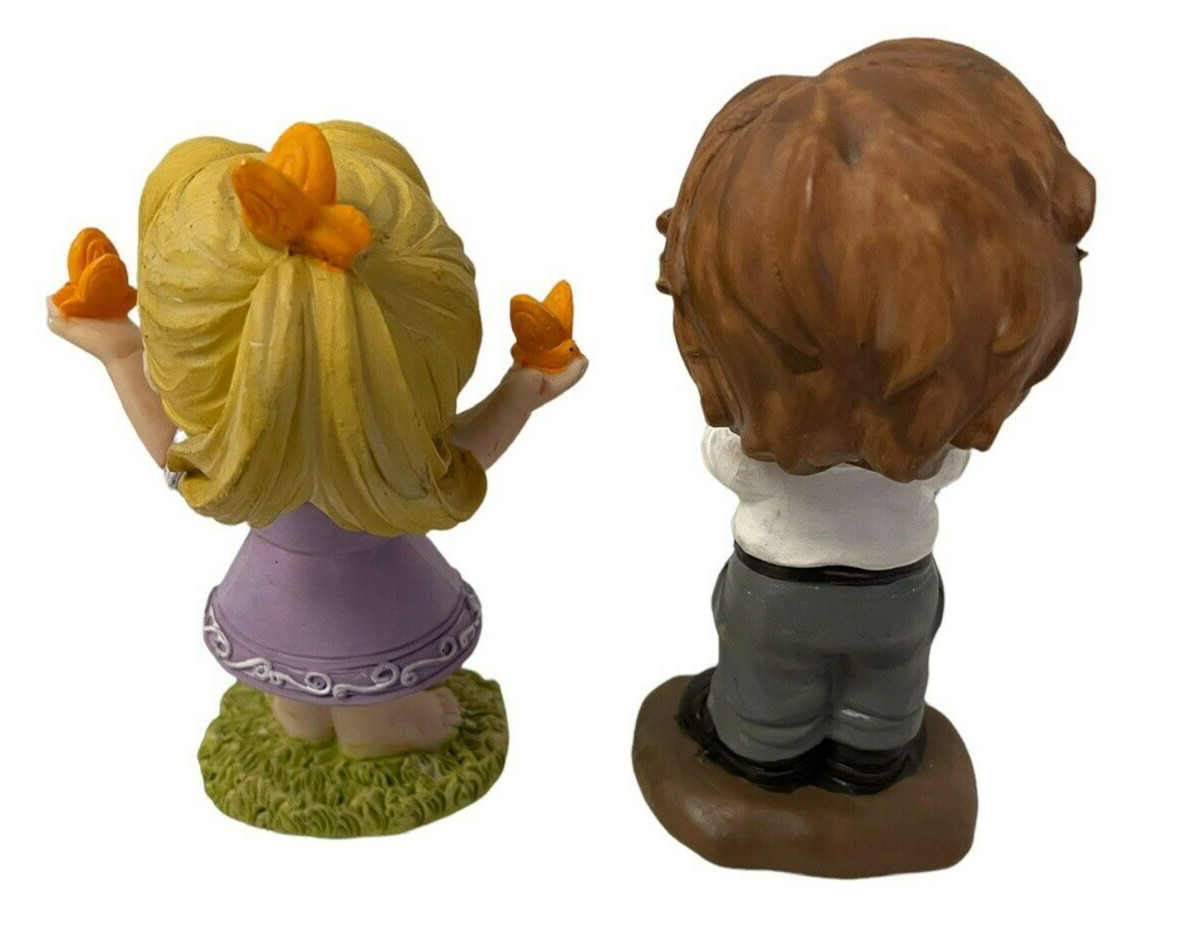 Tender Times two girls with a kitten figurine 4″