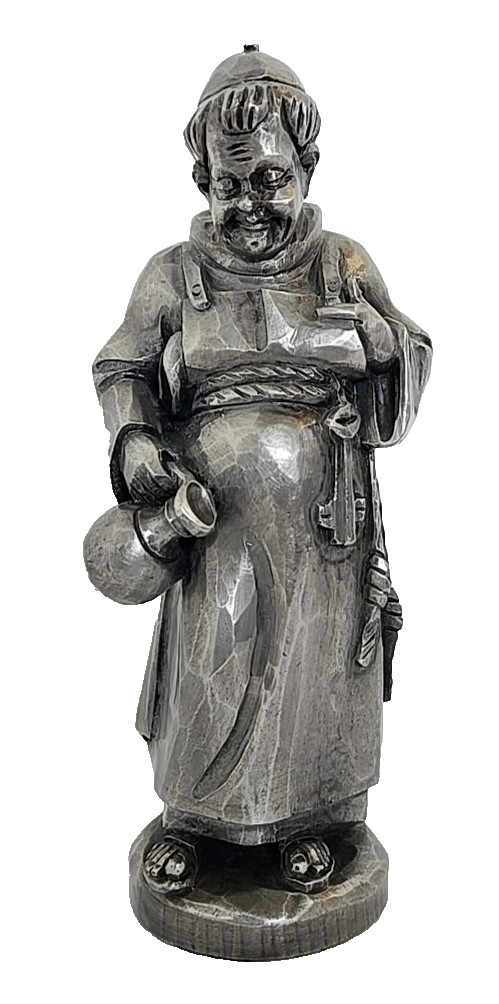 Aluminum Figure Friar Brother Holding a Pitcher Hand Made In Germany 7.75″ tall