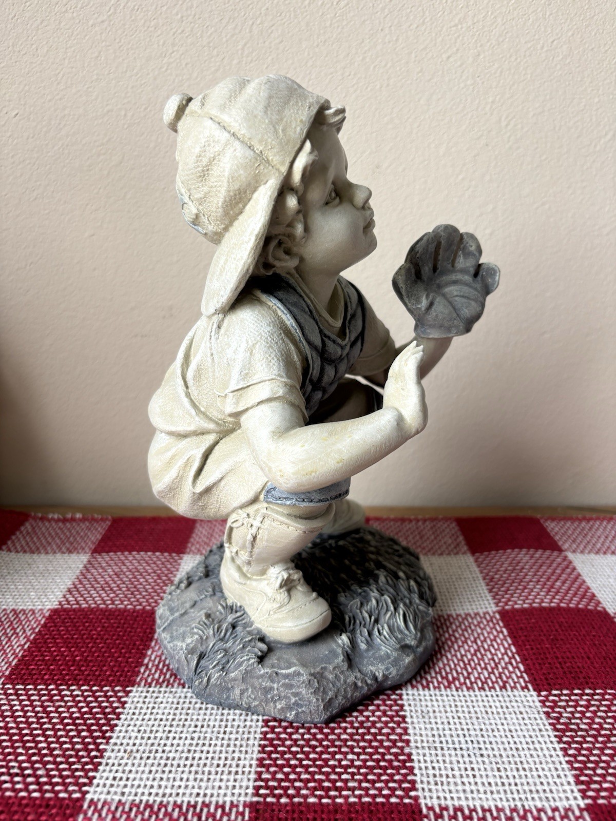 Jaimy Art Resin Baseball Pitcher & Catcher Sculptures Vintage Home Run Or Strike