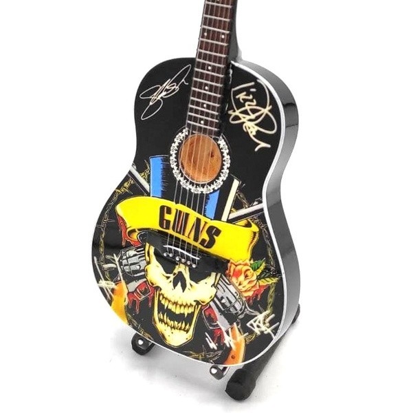 Miniature Guitar For GUNS N ROSES SLASH AXL GIFT Memorabilia FREE STAND