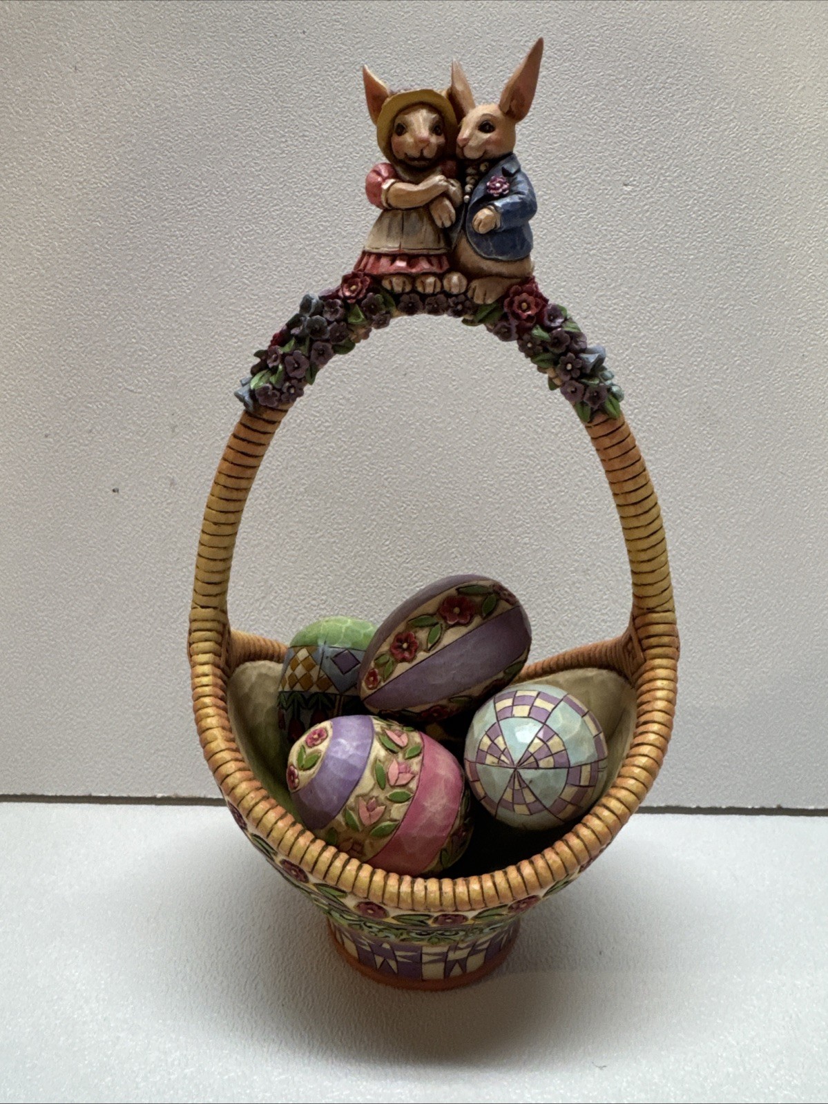 Jim Shore Heartwood Creek “Gathering Joy” Basket w/ Eggs (2006)