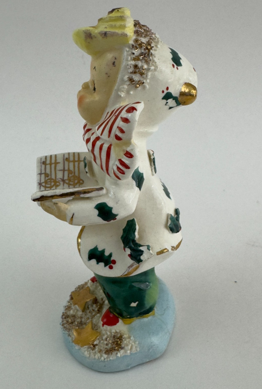 Vintage Geo Z Lefton Holiday Holly Christmas Pixie Caroler 1957 Japan