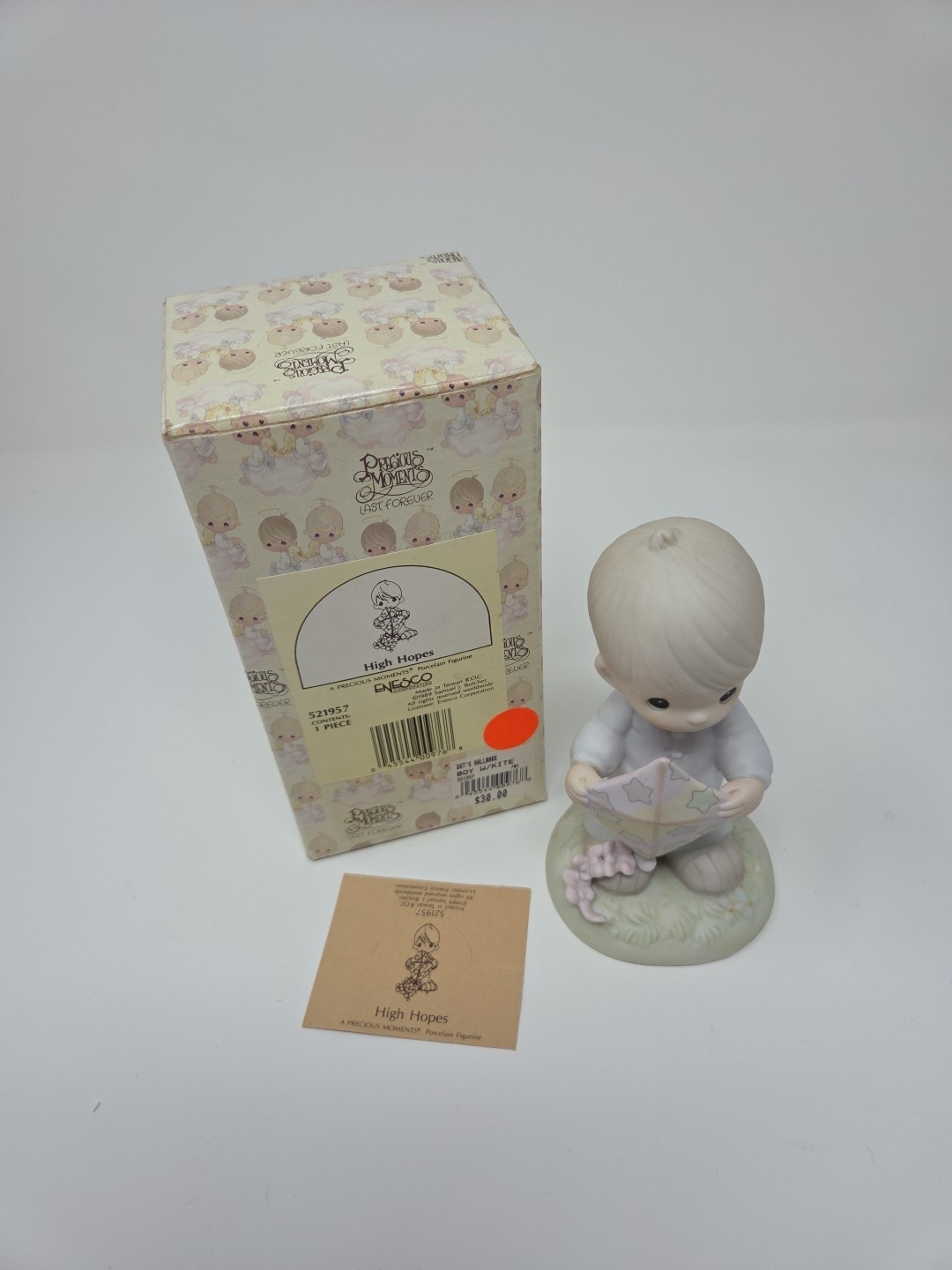 Enesco Precious Moments “High Hopes” 1989 Boy with Kite Figurine #521957