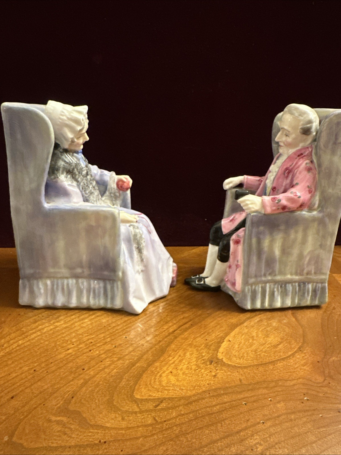 Royal Doulton Darby and Joan The Happy Old Couple Ceramic Bookends HN 2023 2024