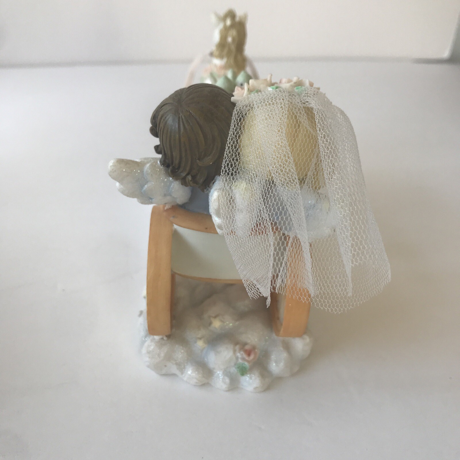 Porcelain Bride Groom Horse Drawn Carriage Lived Happily Ever After Cake Topper