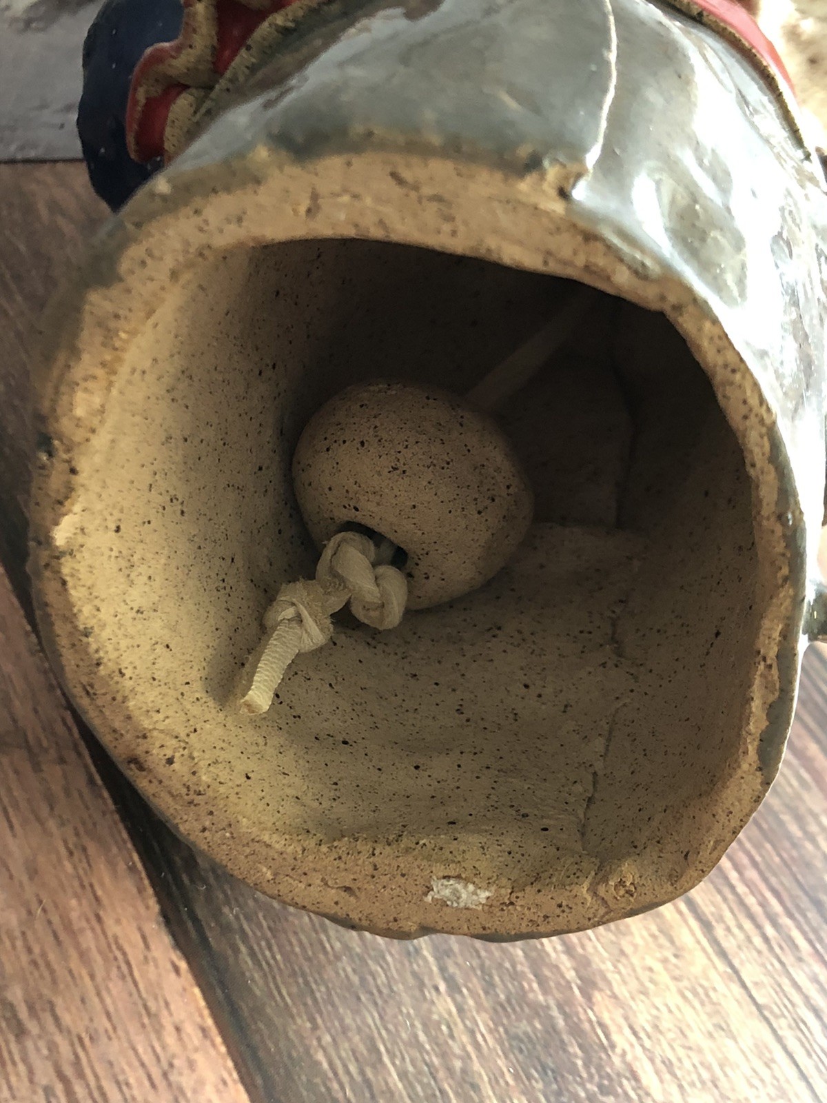 Vtg Chunky Primitive Pottery Folk Art Mouse Pie Bell Figurine Anthropomorphic
