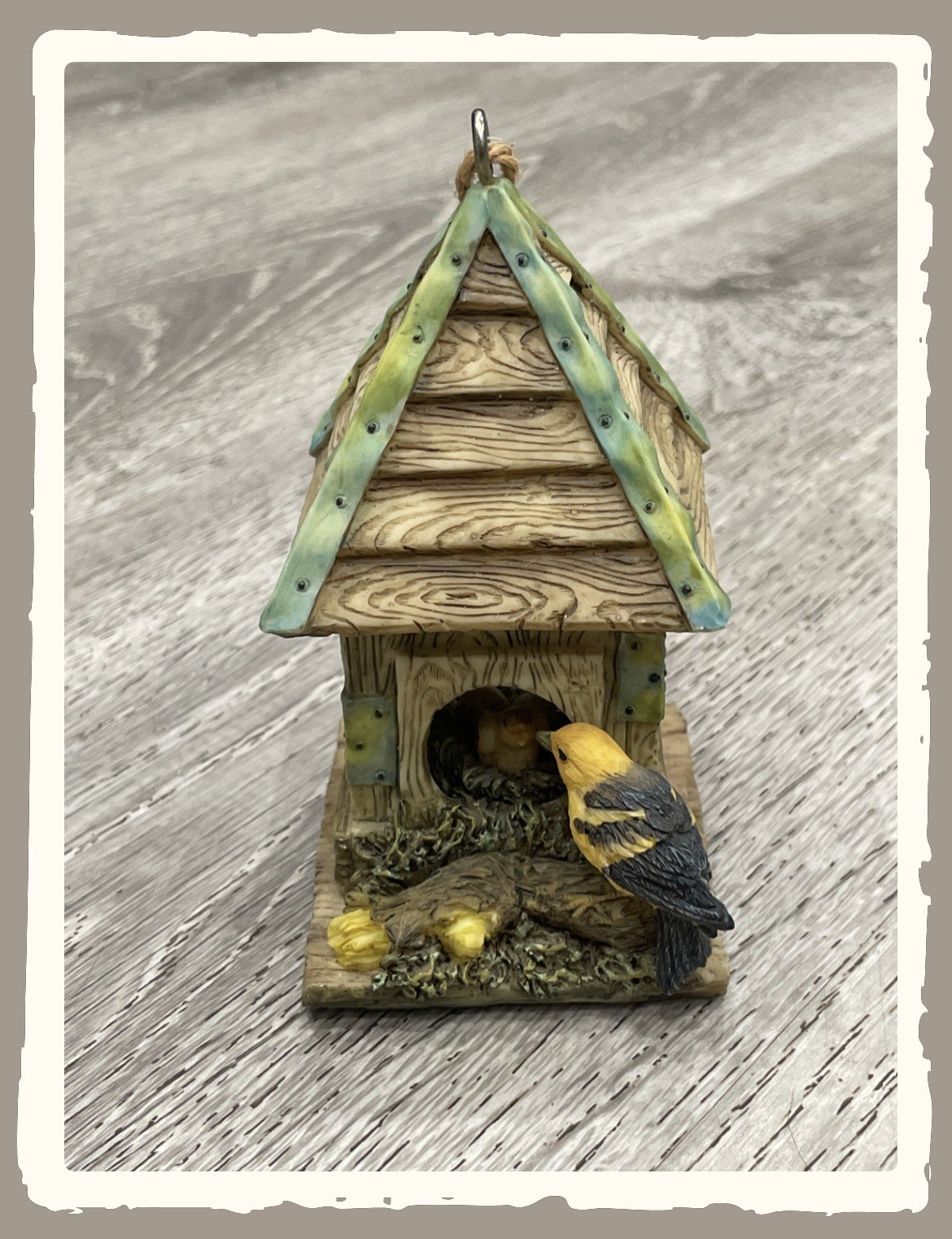 Westland 1386 Gold Finch Bird House Porcelain Hanging 4.5”