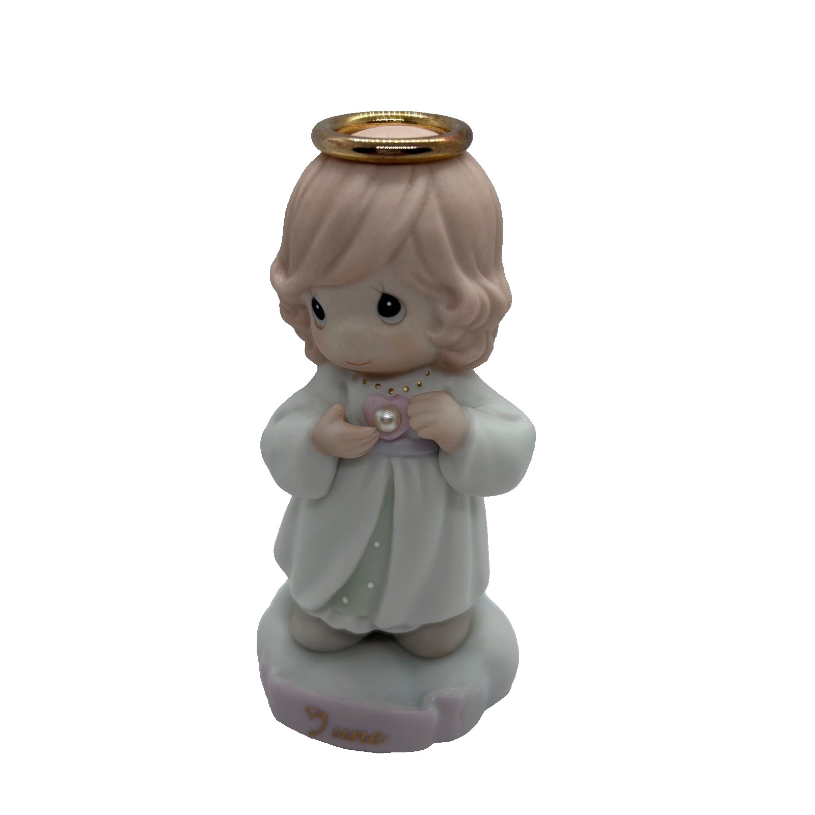 Precious Moments Angel Figurine 1996 Porcelain June (Pearl) Girl Enesco #261254