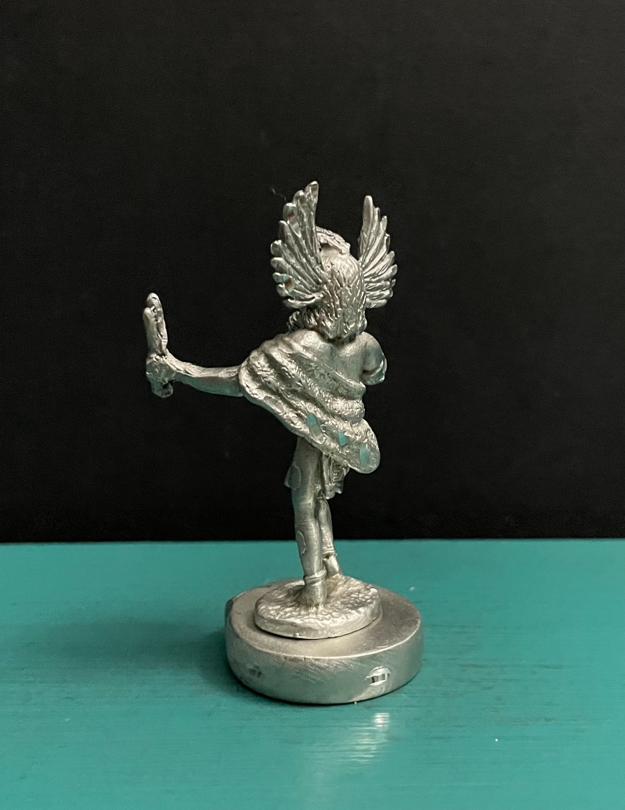 Pewter Native American Indian Owl Mongwu Kachina Doll Hopi Pueblo Art Figurine