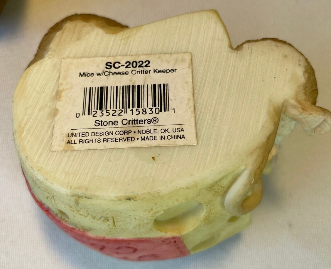 STONE CRITTERS CRITTER KEEPER MICE W GRADE A CHEESE Trinket Box