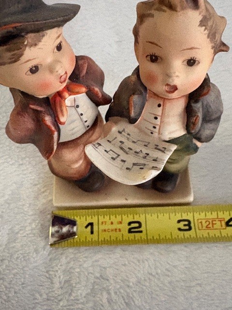 Hummel Duet #130 Boys Singing Porcelain Figurine 5.5″ TMK 2 Full Bee 1950s READ