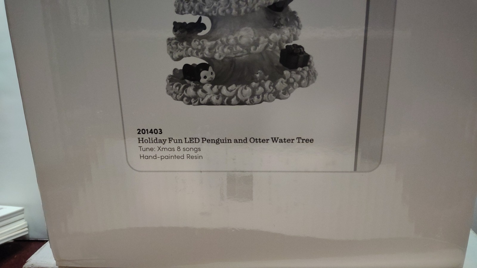 Precious Moments Holiday Fun LED Penguin & Otter Water Tree 201403 NIB