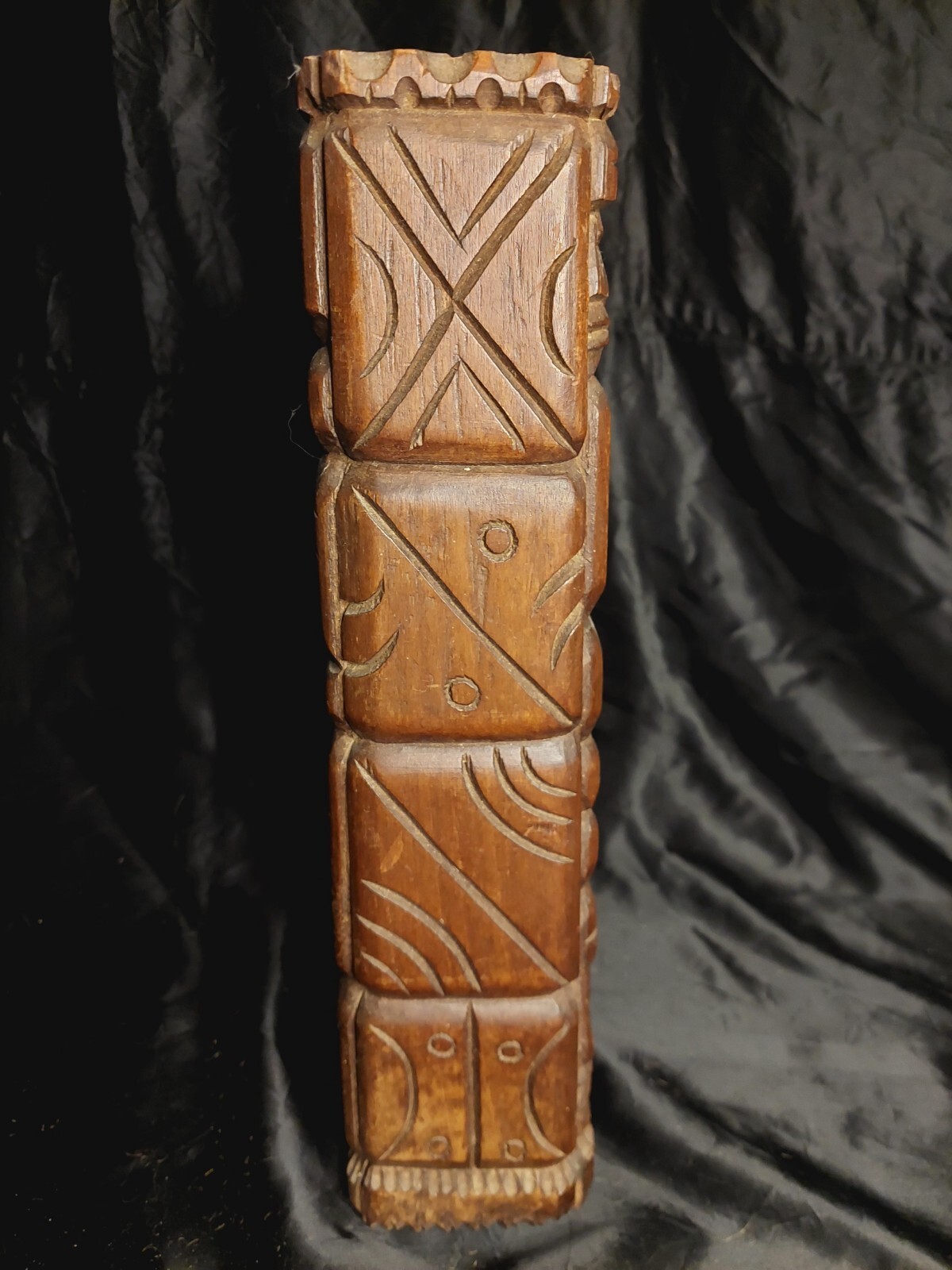 Vintage Hand Carved Wood Mayan Tiki Totem 15.5″ Made In Honduras