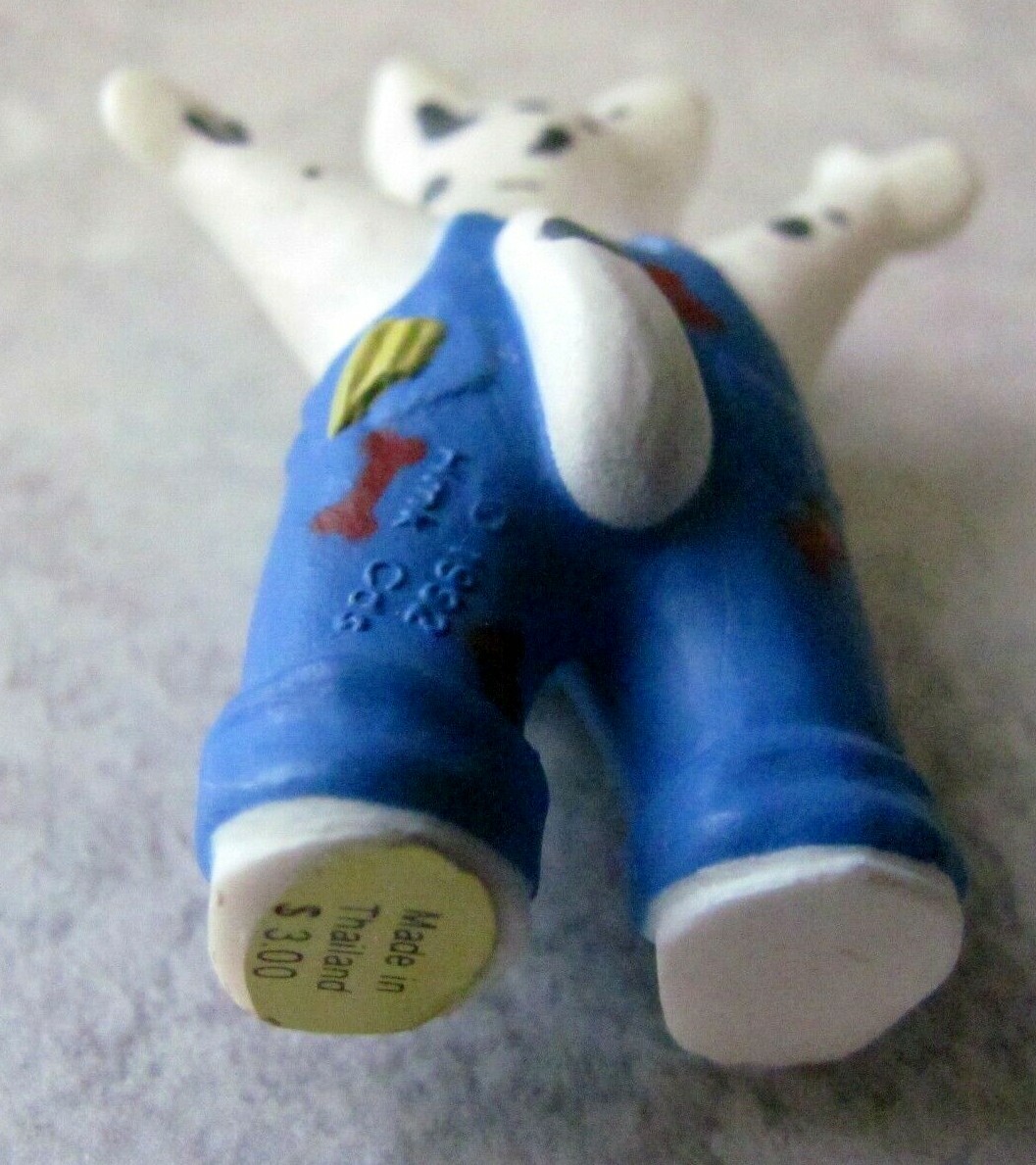 Hallmark 1992 Merry Miniature EVERYDAY – PARTY DOG in OVERALLS – #QFM919-1