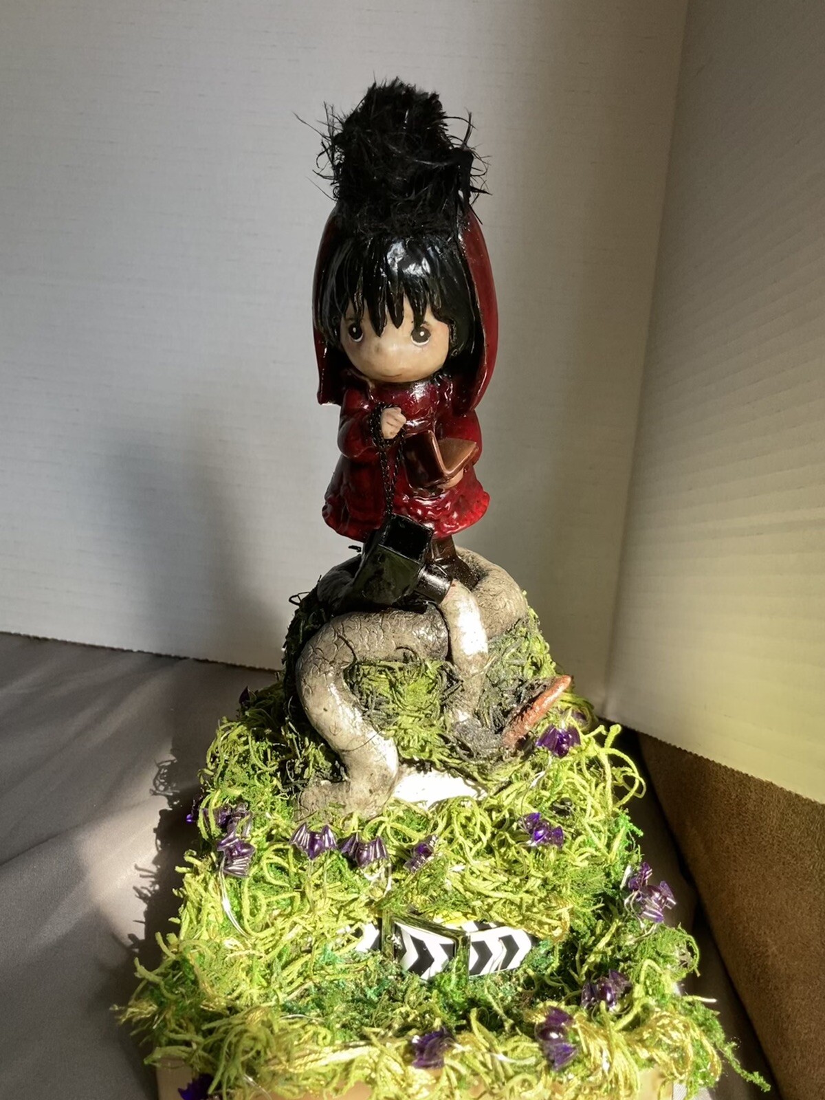 Lydia Deetz Precious Moments ALTERED Moments Beetlejuice Custom Art Horror Light