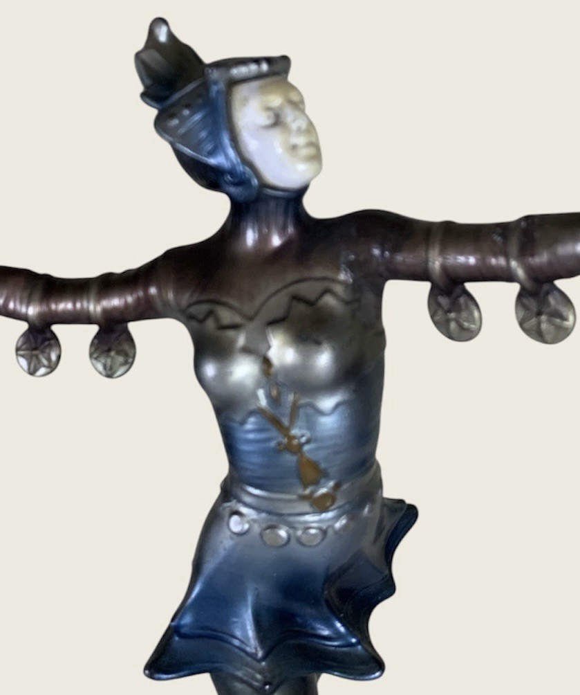 Art Deco Gerdago like Cold Painted Lady Sculpture c 1920