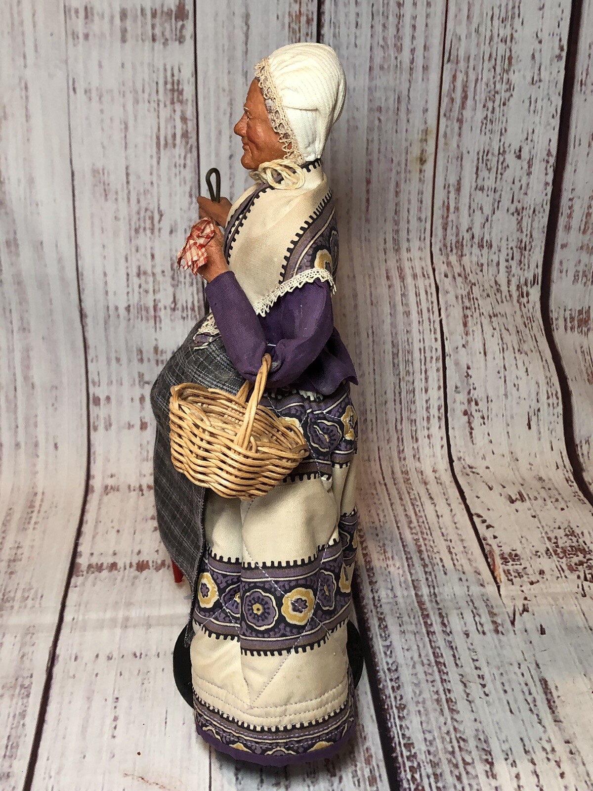 French Doll Handmade Santon De Provence Old Market Woman Traditional Dress 11”