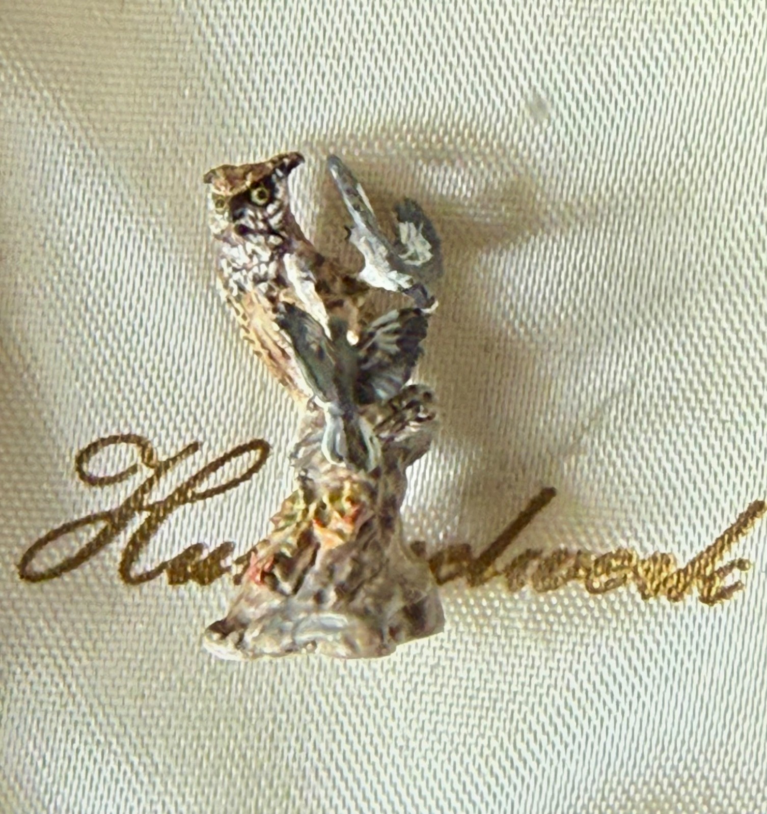 Olszewski Miniature “Owl Encounter” Figurine Statue Dollhouse Miniature 1:12