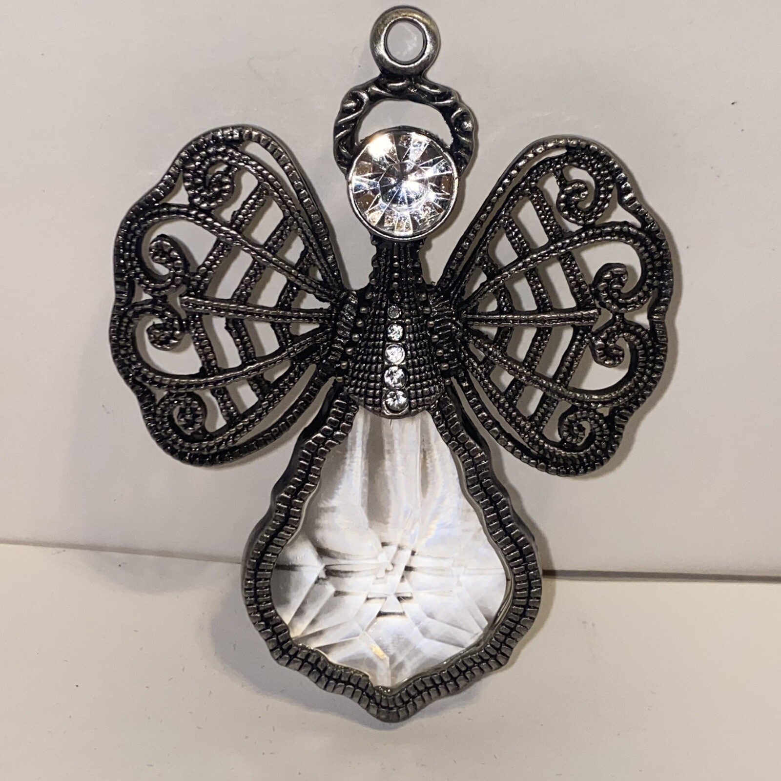 Cracker Barrel Exclusive Hanging Angel with Decorative Silver Metal Stand