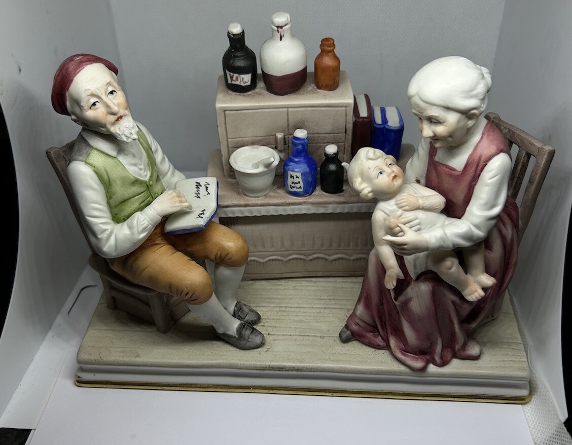 Lefton China Japan GG5753 Grandparents With Sick Child 9”