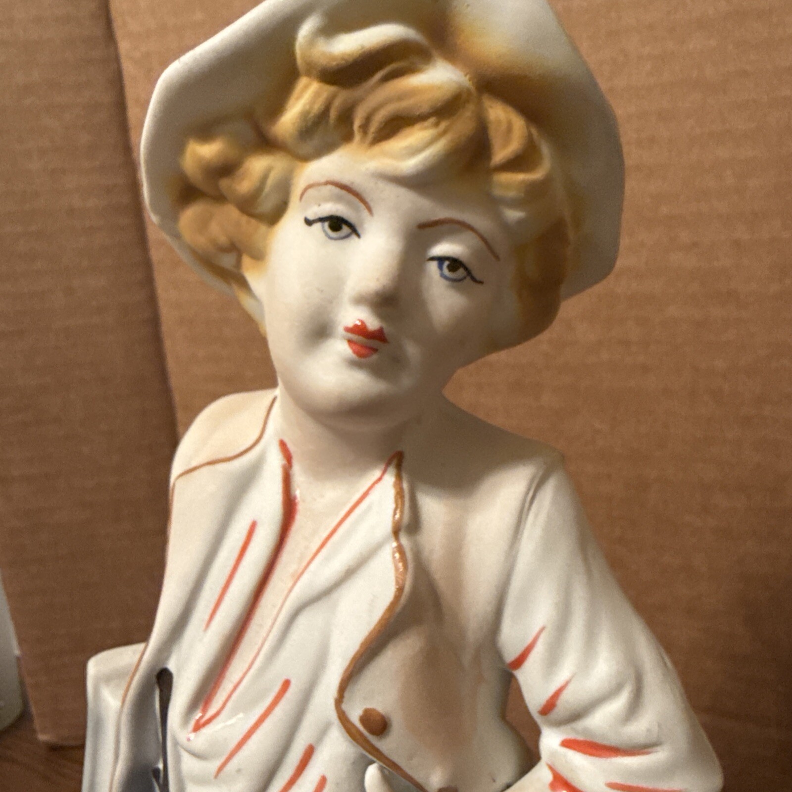 ARPO Made in Romania Boy Bisque Biscuit Porcelain Hand-Painted Vintage Figurine
