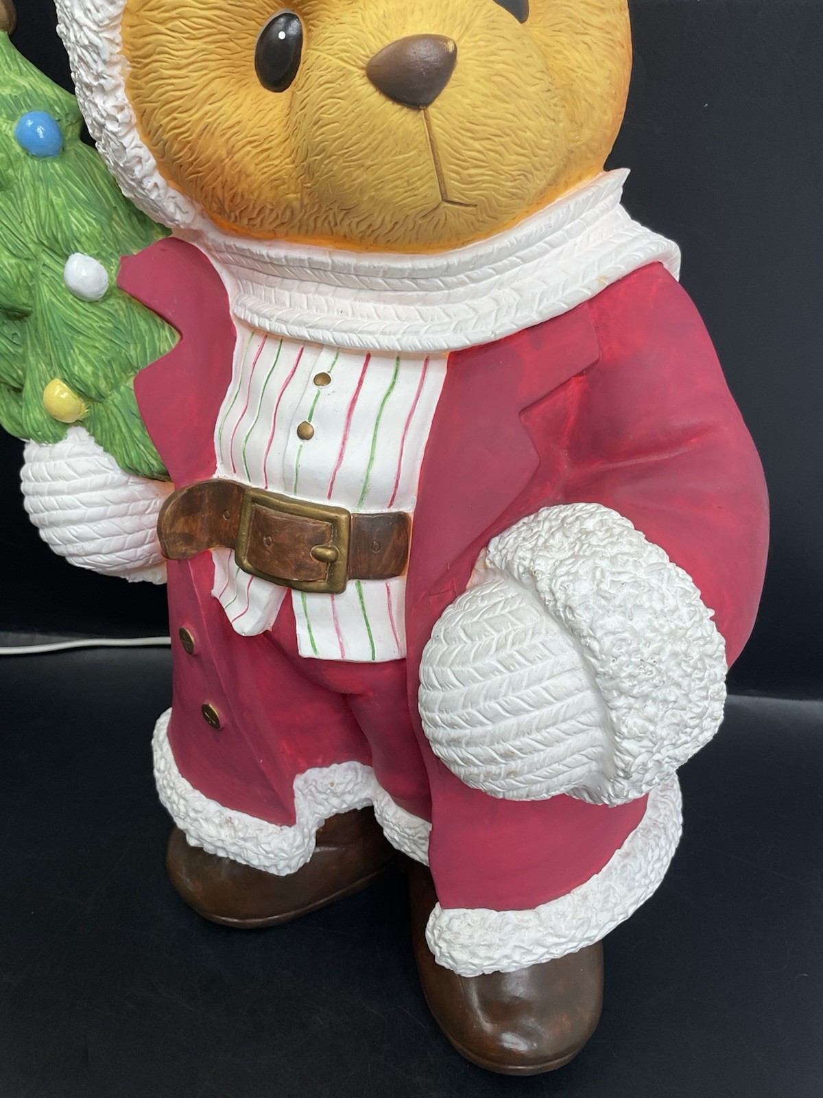 ENESCO CHERISHED TEDDIES PRISCILLA HILLMAN BEAR SANTA 16” , XMAS LIGHTED 435414