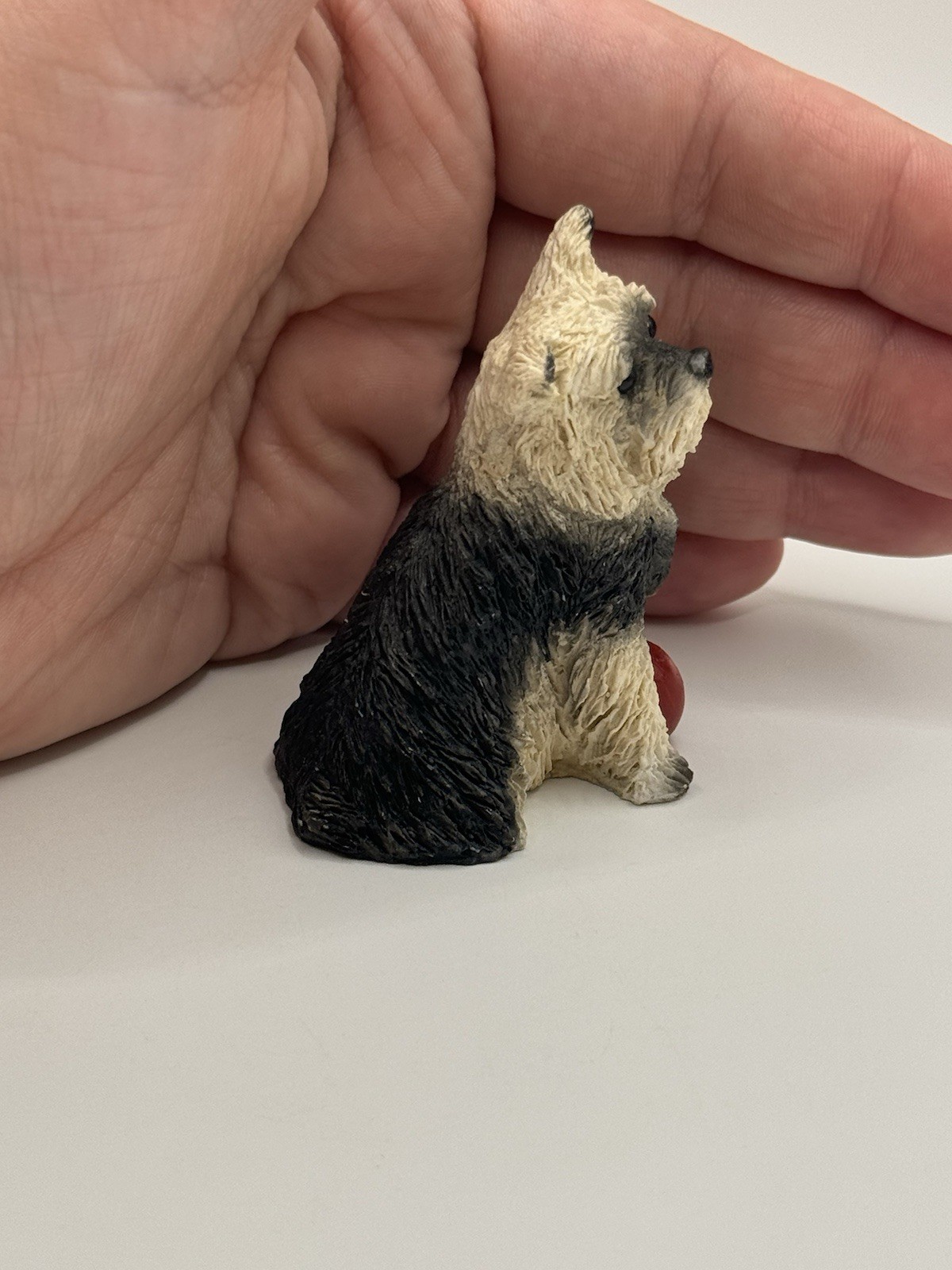 Vintage Stone Critters Mini Yorkie Puppy Dog Figurine Trinket Decor ***