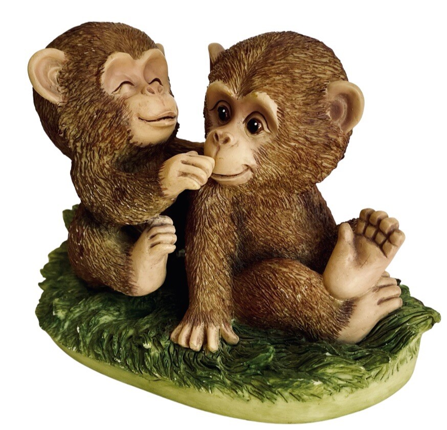 Chummy Chimps Endangered Young’uns 1996 Hamilton Collection Babies Hugging EUC