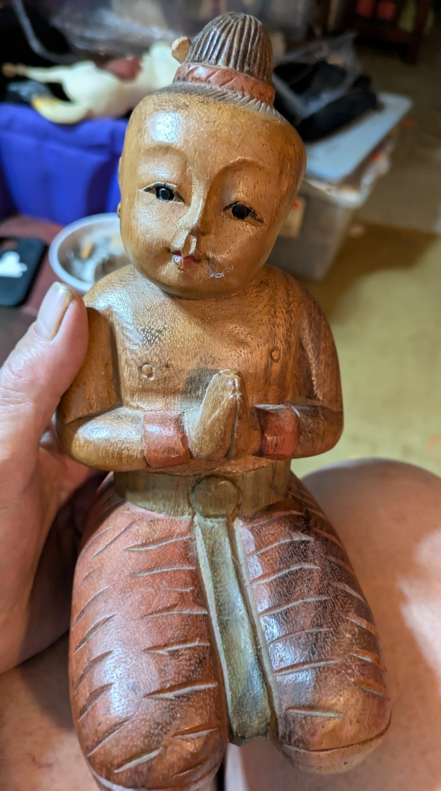 Wood Carving Knees Hand-Carved Brown Red Sculpture
